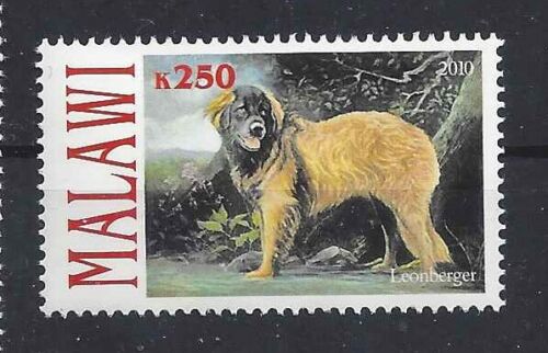 Image of postage stamp from Malawi featuring Leonberger.