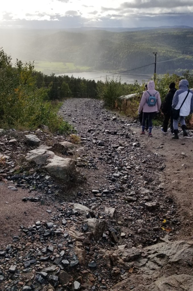 Photo of us walking back down from the Skule mountain