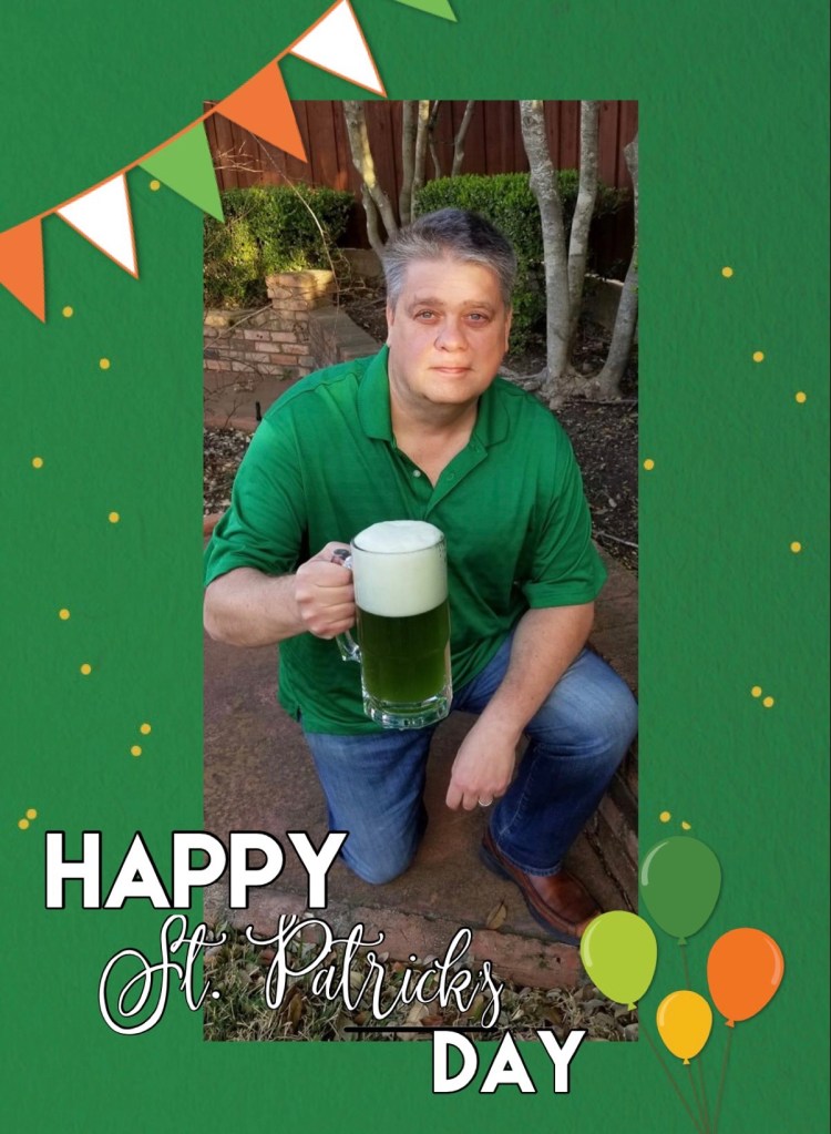 Me, Thomas Wikman, in a St. Patricks' Day Card with a green beer