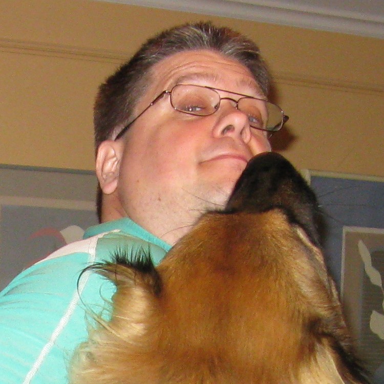 This is my Bookbug profile picture. I will probably update. It is me and our Leonberger Bronco giving me a hug. Click on the picture to go to my Bookbub profile.