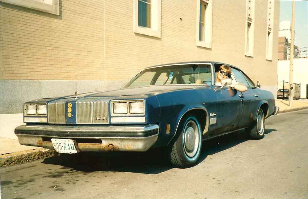 Me, Thomas Wikman, sitting in the driver seat of my blue Oldsmobile Cutlass Supreme 1976 in 1988. It was frequently called the Swedemobile.