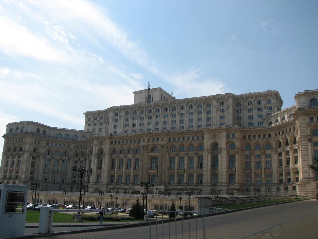 Photo of the enormous Palace erected by Nicolay Ceausescu. It is the largest administrative building in the World.