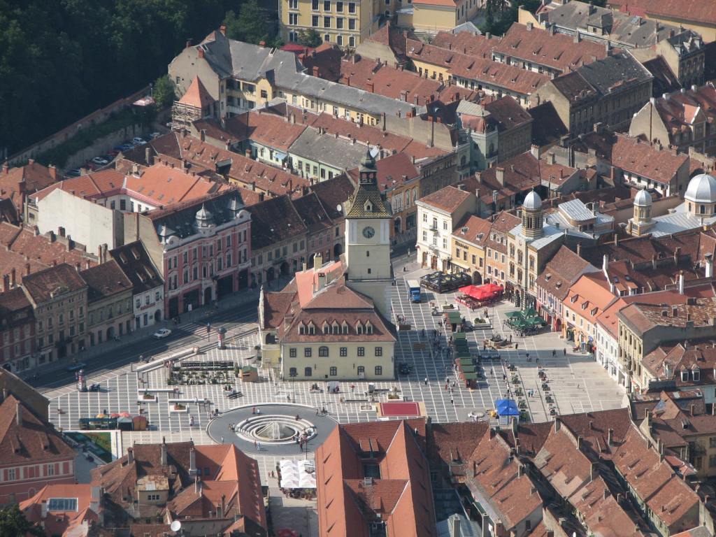 Town plaza in Brasov