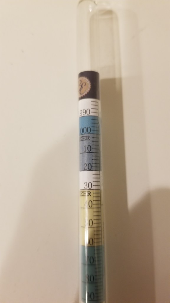 Close up photo of a hydrometer.