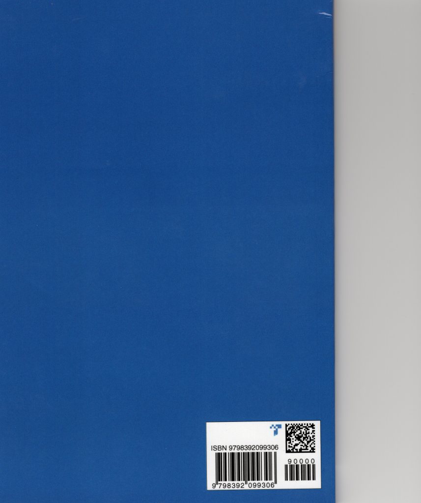 Back cover of “Leonberger Complete Training Guide” by Bella Ross. The back cover is entirely blue except for the bar code and a grey right margin.