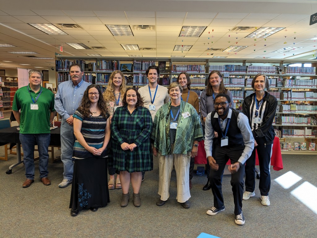 Eleven Indy authors. I am standing on the left in green.