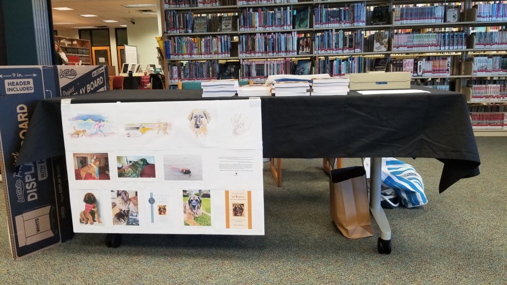 My author booth from last year, 2022. My booth looked about the same this year.