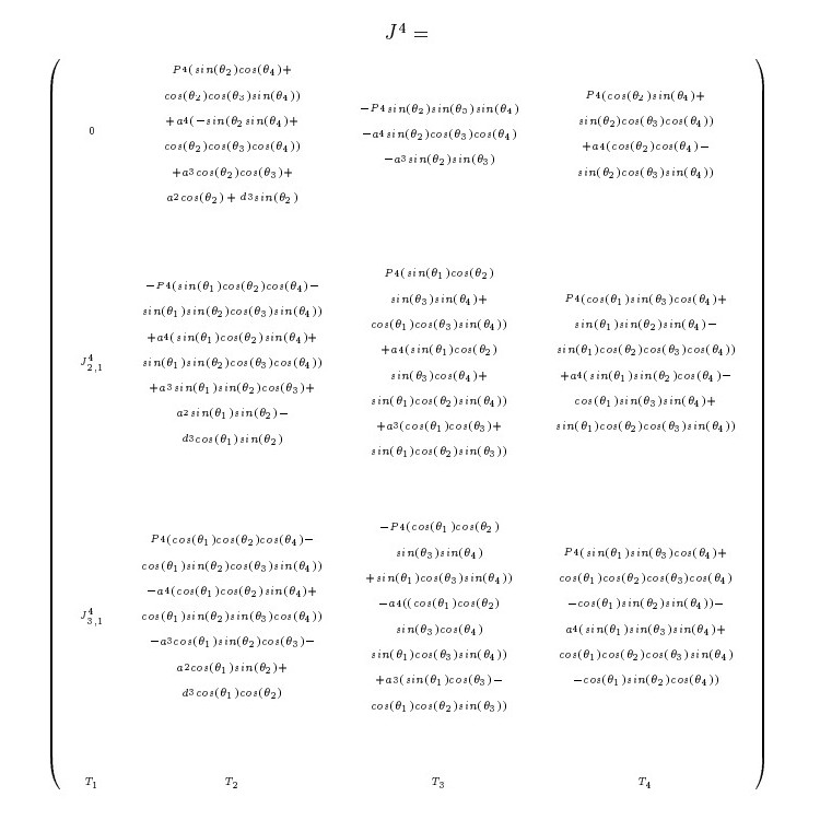 4X4 matrix filled with trigonometry