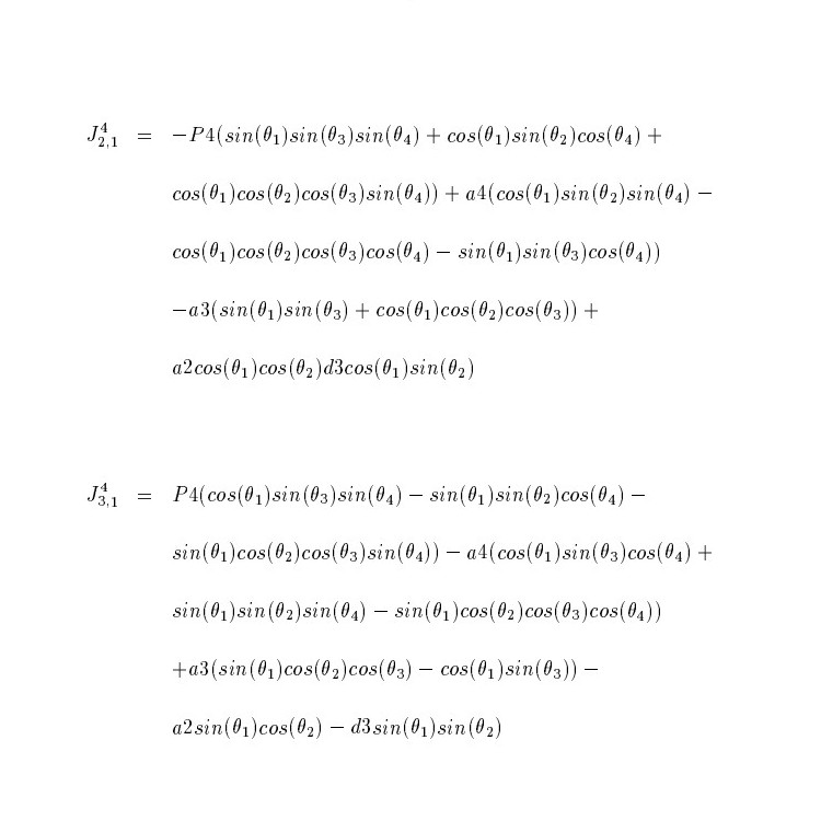 Equations corresponding to two terms