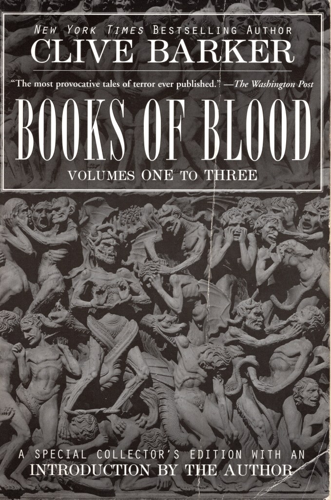 Dark grey cover with demons and humans in a hellish mix.