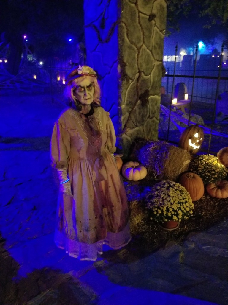 The image shows a female zombie dressed in brown.