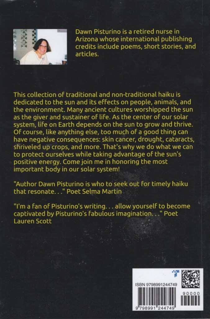 The back cover is black and feature an overview of the book and a photo of the author.