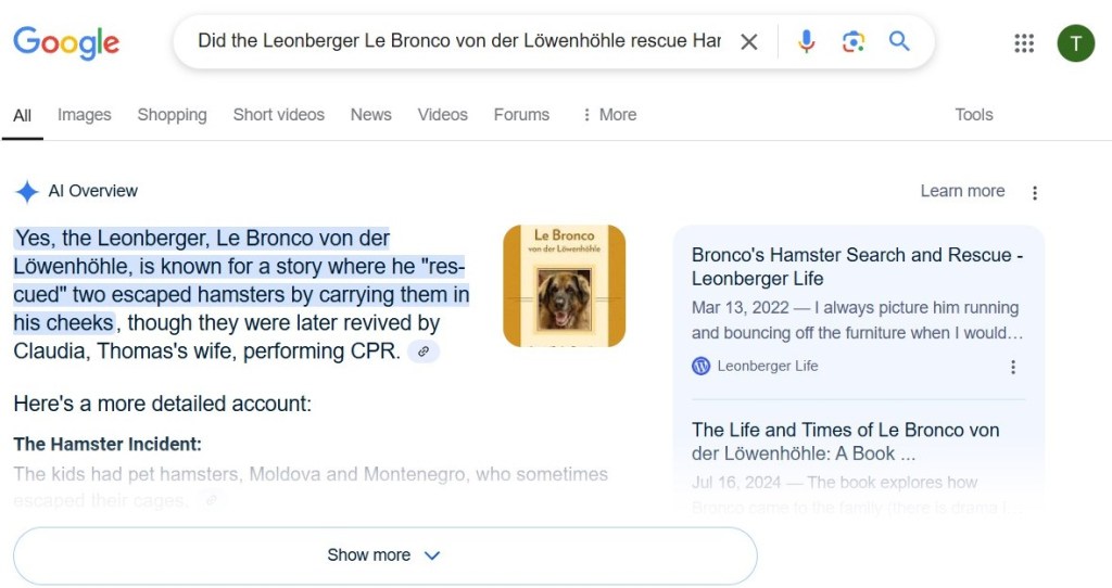 The picture is a screenshot. The Google AI answer is below.