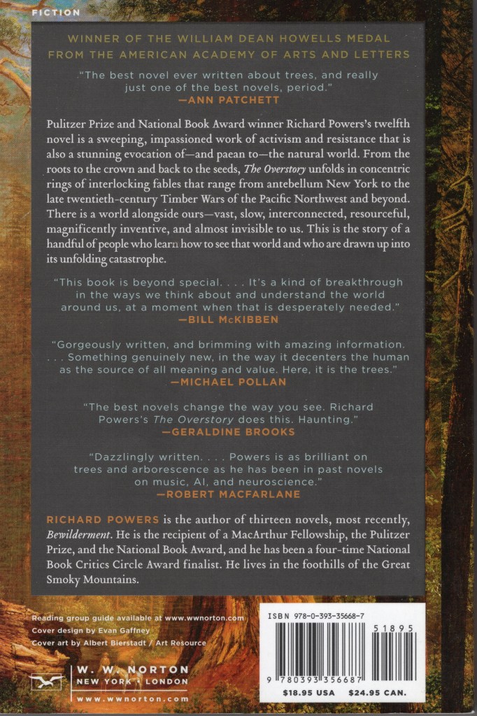 The black and brown back cover features praise of the book provided by various prominent people.