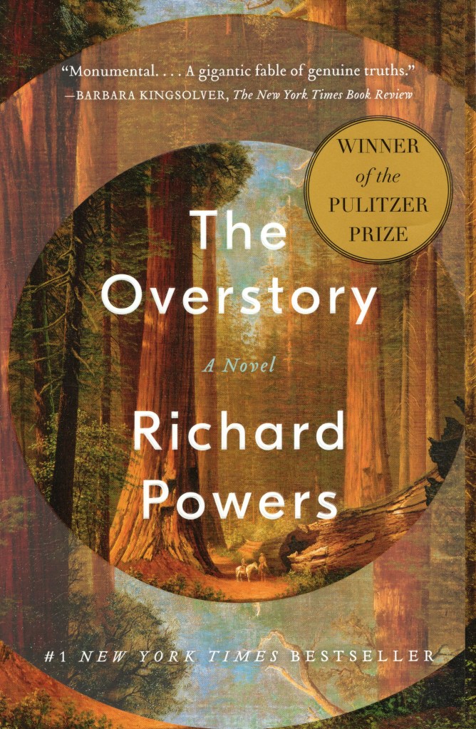 The cover features a brown circle and a background of the woods. There is also the title, author name, and a medal stating Winner of the Pulitzer Prize.