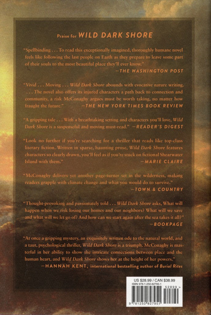 Praise for the book written on the background of stormy waters and storm clouds.