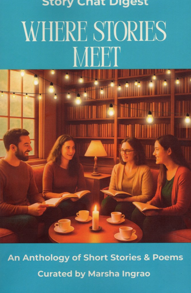 The front cover features the title and author name, and a picture of members of a book club sitting around a table.
